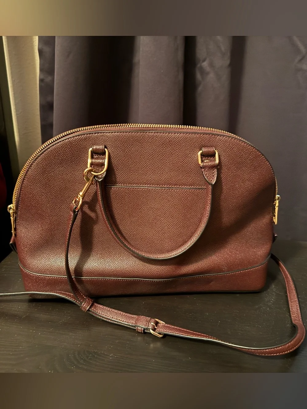 Coach Mini Sierra Burgundy Dome Satchel with Removable Strap - Picture 2 of 9